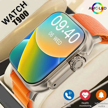 LAXASFIT T900Ultra Smartwatch Bluetooth Talk Smartwatch Message Alert Heart Rate Monitor Sports Watch for Android IOS Men Women